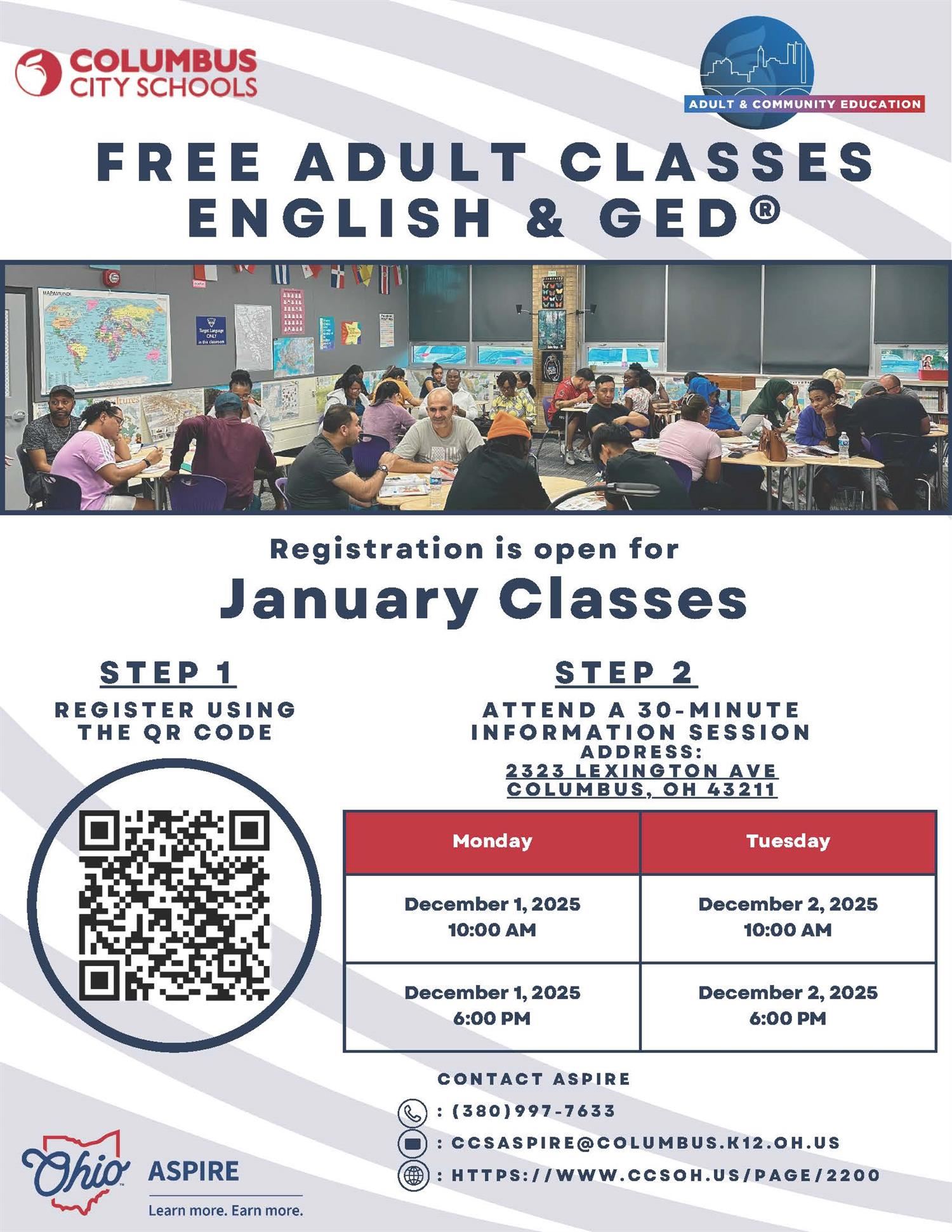 Aspire Information  Sessions